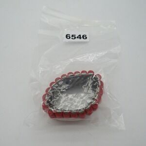 Vintage Leru Red Chunky Beaded Stretch Cuff Bracelet Statement Expansion Band‎